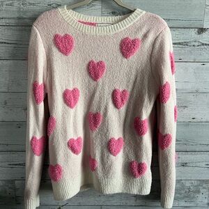 Cream and pink heart sweater!